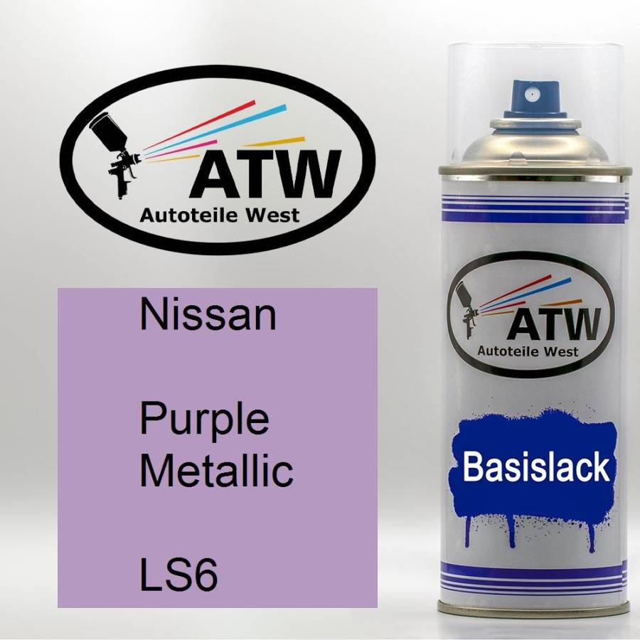 Nissan, Purple Metallic, LS6: 400ml Sprühdose, von ATW Autoteile West.